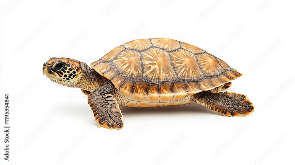 Fototapeta premium A detailed close-up of a beautiful turtle showcasing its unique shell patterns and textures. Perfect for nature enthusiasts and wildlife lovers.