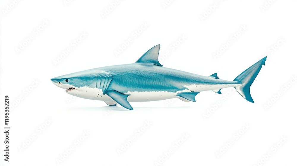 A realistic model of a shark showcases its sleek body and fins, emphasizing the beauty and power of marine life in a striking aquatic design. A realistic model of a shark showcases its sleek body and fins, emphasizing the beauty and power of marine life in a striking aquatic design.