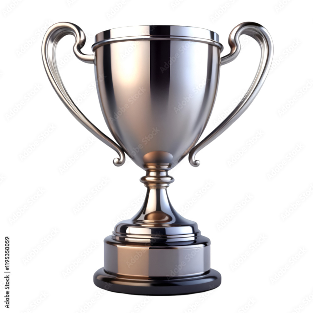 Fototapeta premium Silver trophy isolated on transparent background