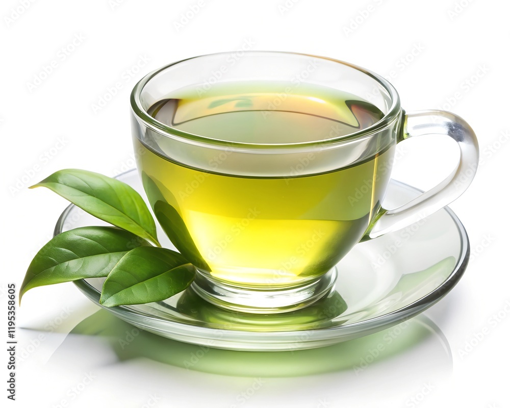 cup of tea with mint isolated on a white background cup of tea with mint isolated on a white background