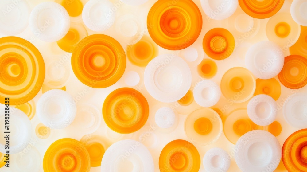 Abstract Circles Pattern in Orange and White Abstract Circles Pattern in Orange and White