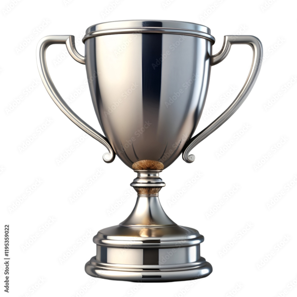 Fototapeta premium Silver trophy isolated on transparent background