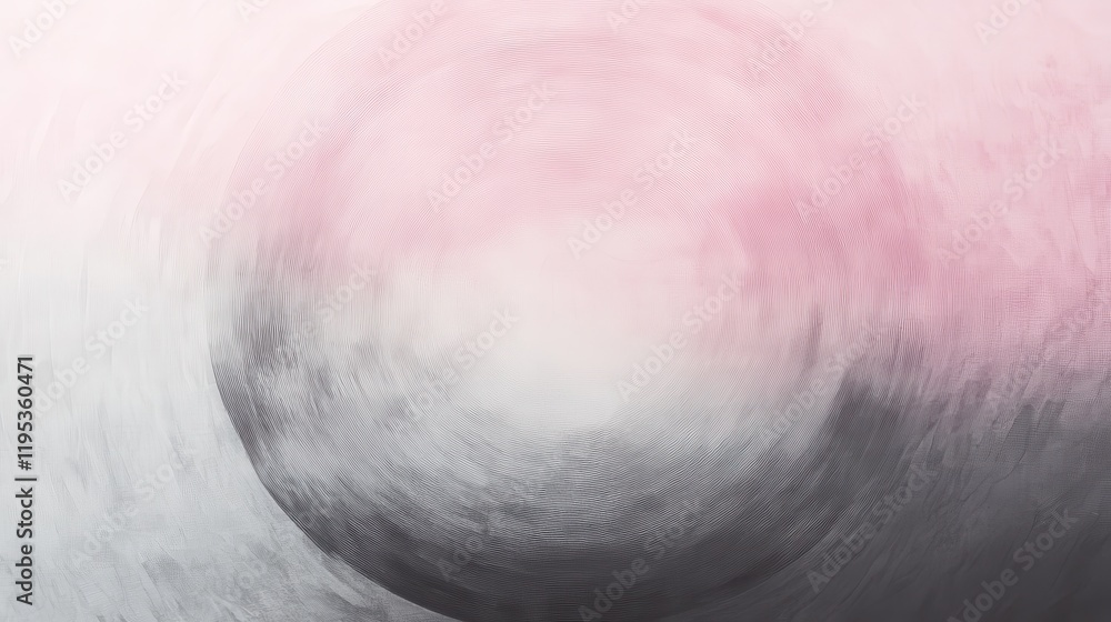 Fototapeta premium Elegant circular gradient blending gray to soft pink with a smooth transition creates a calming visual experience