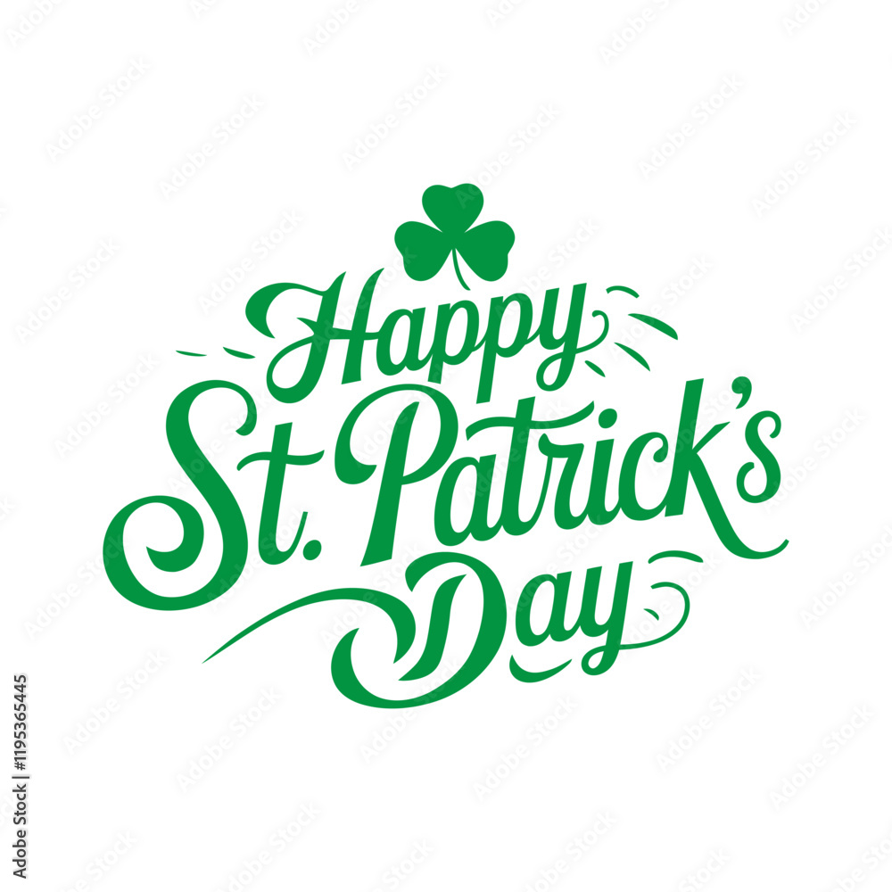 Fototapeta premium Stylish St. Patrick's Day Elegant Typography Vector Design.