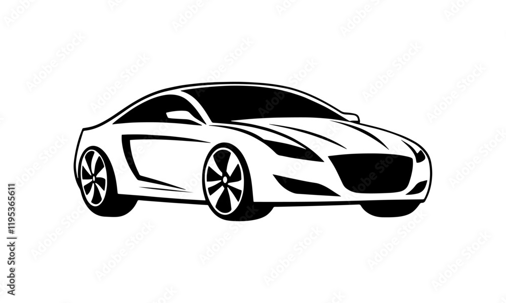 Fototapeta premium ector silhouette of a modern sports electric car