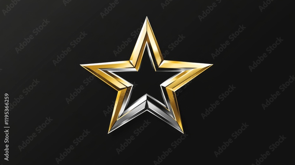 Exquisite Gold and Silver Star Graphic Design Exquisite Gold and Silver Star Graphic Design