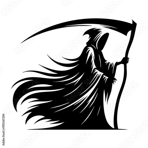 Grim Reaper Silhouette Vector Illustration