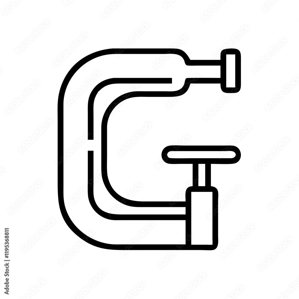 c clamp icon, c clamp line art - simple line art of c clamp, perfect for c clamp logos and icons and themed design c clamp icon, c clamp line art - simple line art of c clamp, perfect for c clamp logos and icons and themed design