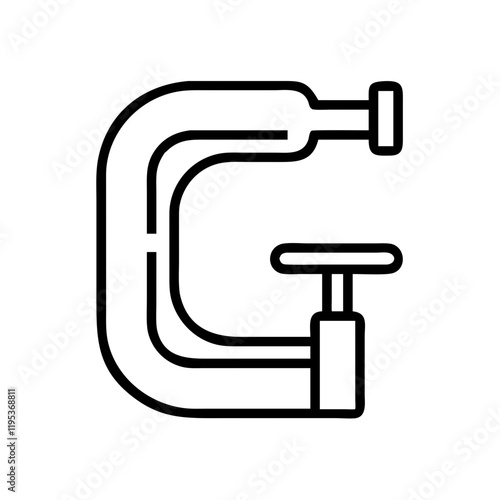 c clamp icon, c clamp line art - simple line art of c clamp, perfect for c clamp logos and icons and themed design 