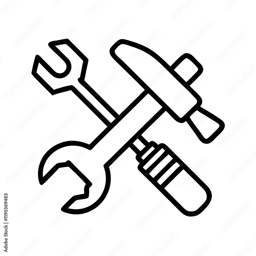 diy repair icon, diy repair line art - simple line art of diy repair, perfect for diy repair logos and icons and themed design diy repair icon, diy repair line art - simple line art of diy repair, perfect for diy repair logos and icons and themed design