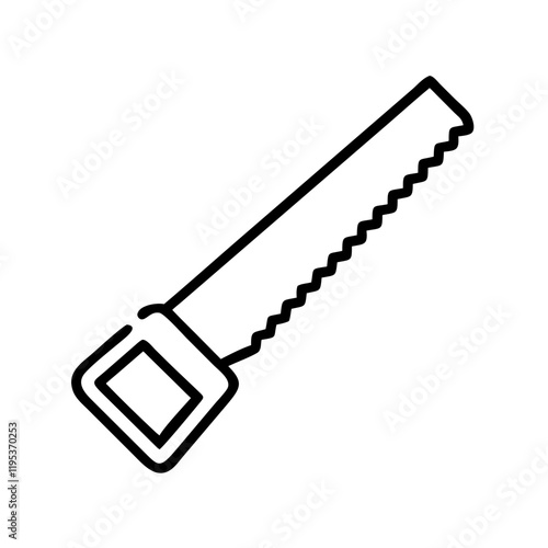 handsaw icon, handsaw line art - simple line art of handsaw, perfect for handsaw logos and icons and themed design 