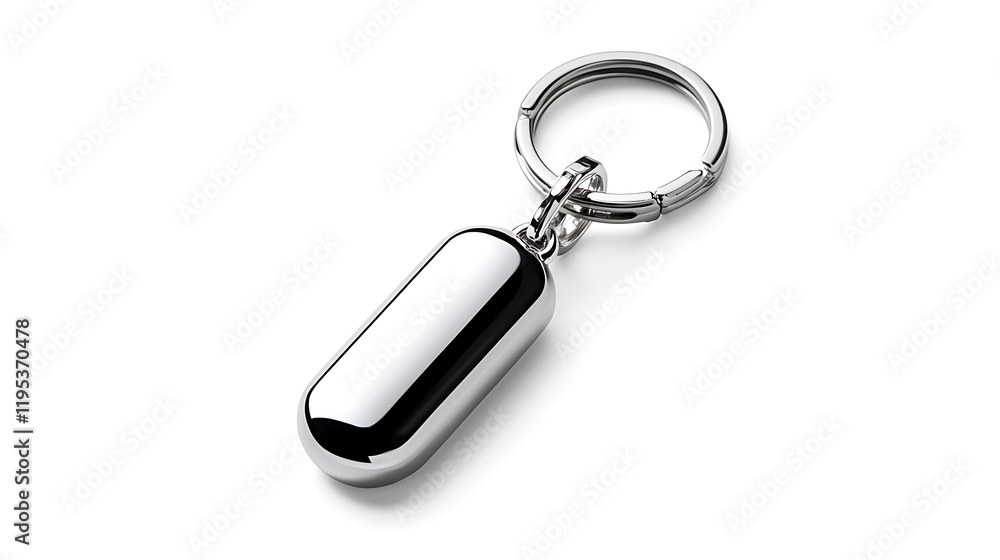 Sleek Silver Capsule Keychain: Modern Minimalist Design Sleek Silver Capsule Keychain: Modern Minimalist Design