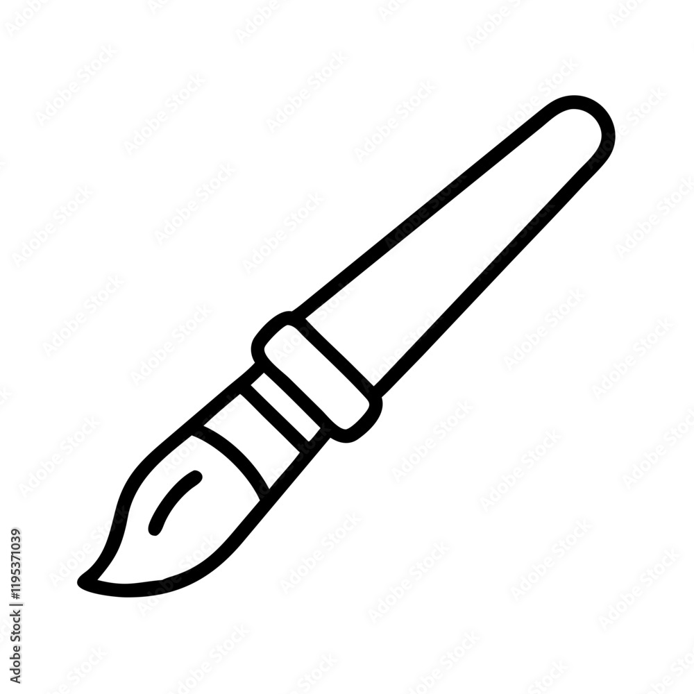 paintbrush icon, paintbrush line art - simple line art of paintbrush, perfect for paintbrush logos and icons and themed design 