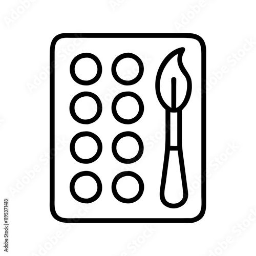 paint tray icon, paint tray line art - simple line art of paint tray, perfect for paint tray logos and icons and themed design 