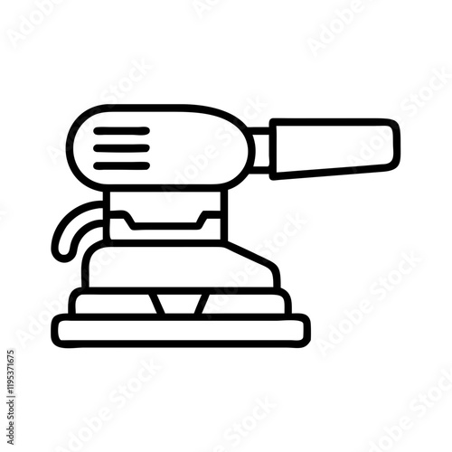 power sander icon, power sander line art - simple line art of power sander, perfect for power sander logos and icons and themed design 