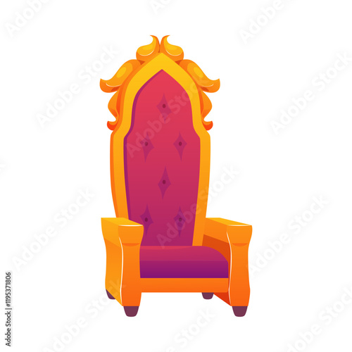 Luxurious golden throne with red upholstery.