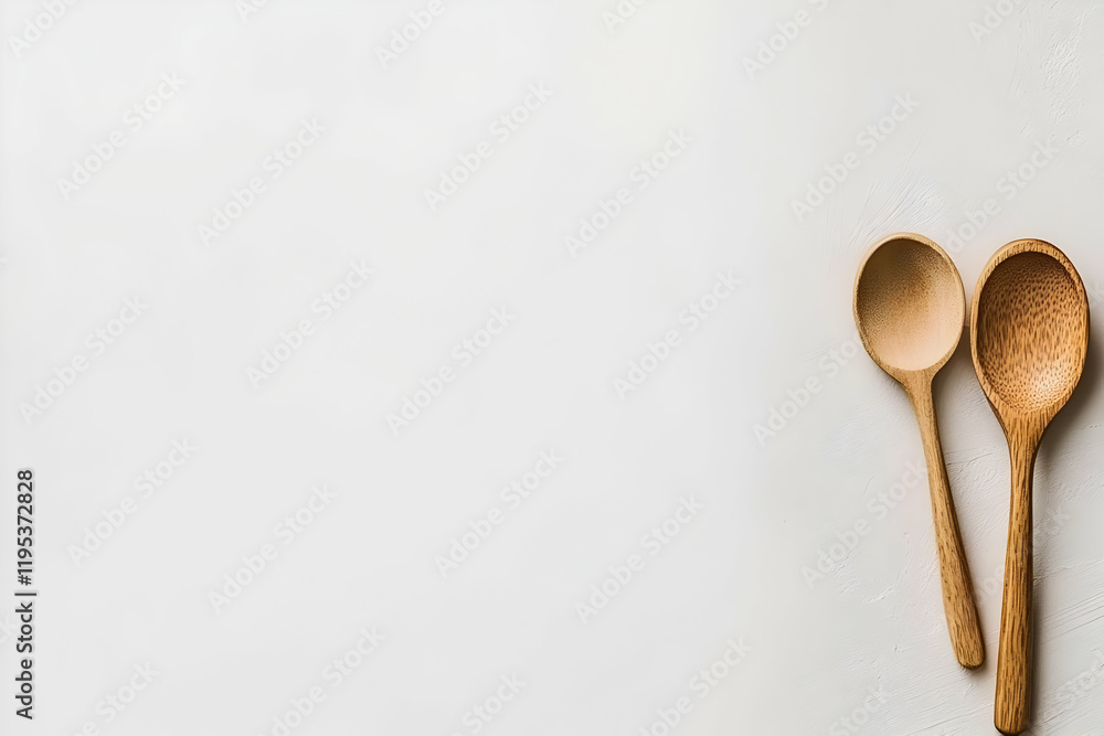 Wooden Spoons on White Background Wooden Spoons on White Background