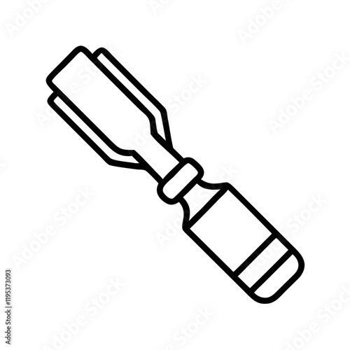 wood chisel icon, wood chisel line art - simple line art of wood chisel, perfect for wood chisel logos and icons and themed design 