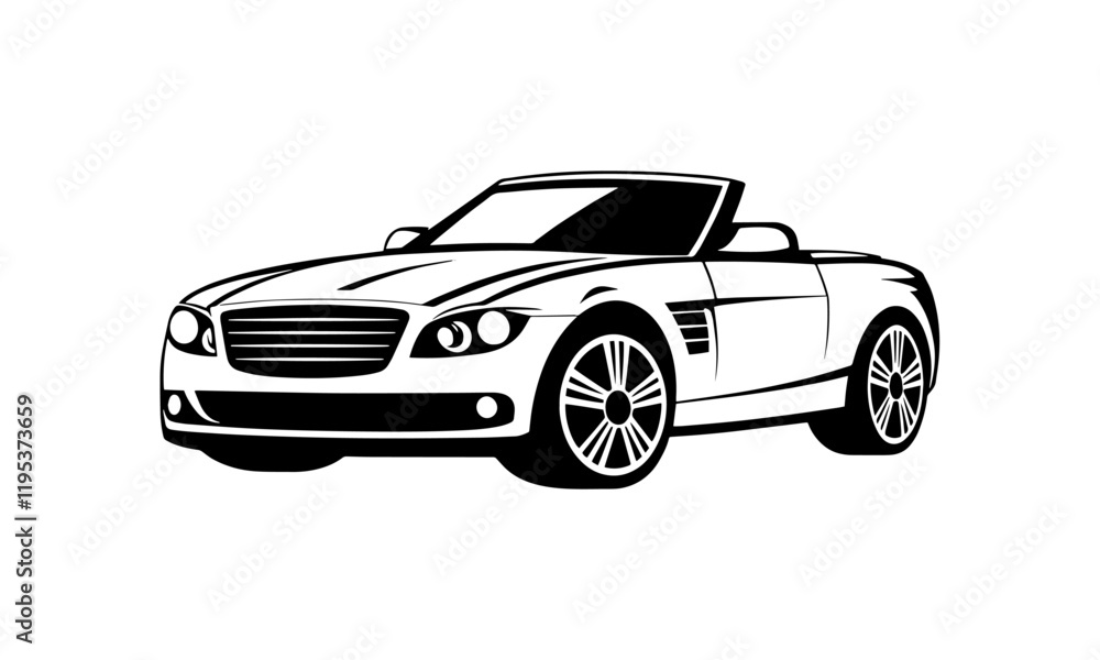 Vector silhouette of a cabriolet car Vector silhouette of a cabriolet car
