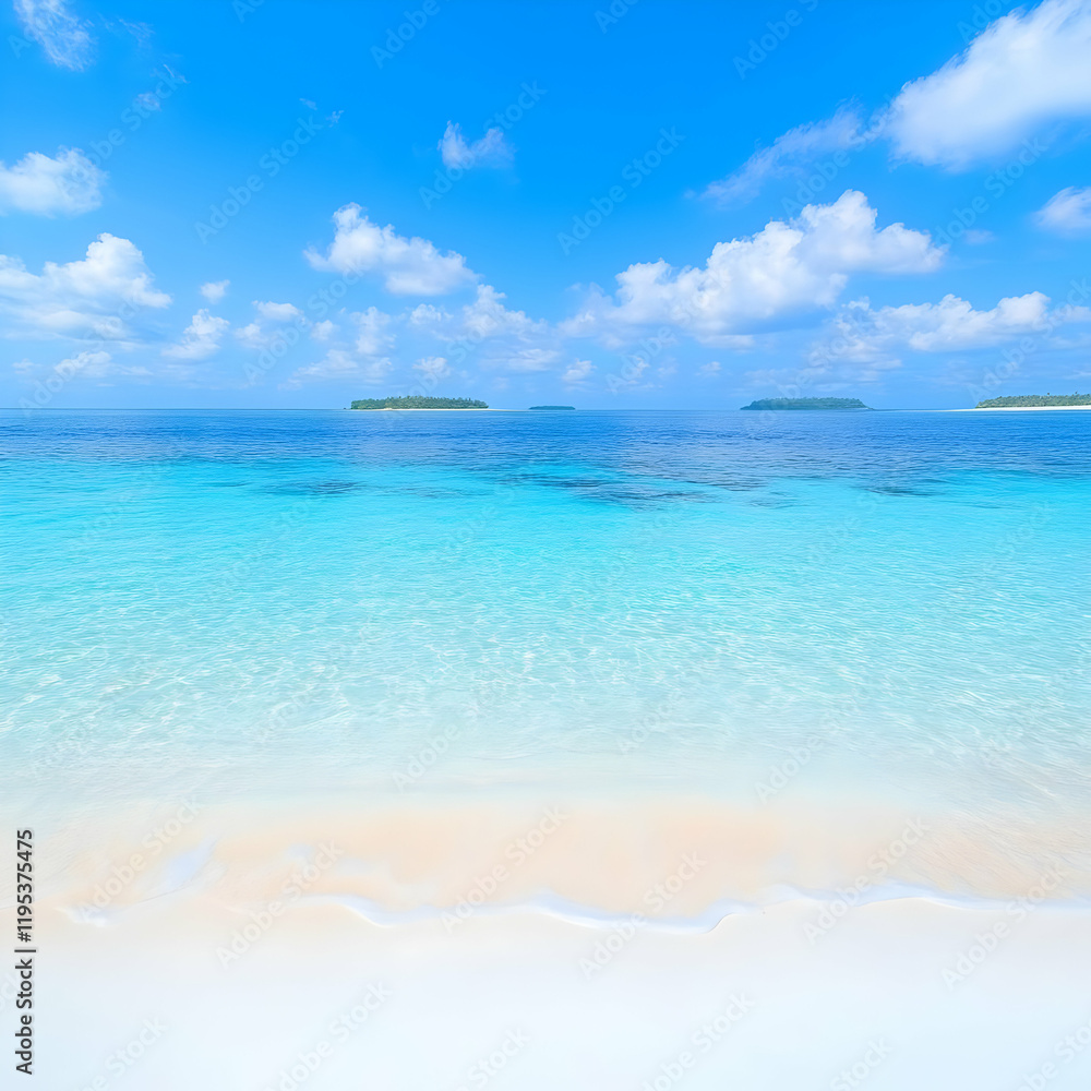 Obraz premium Tropical Beach Photo: Azure Waters and White Sand