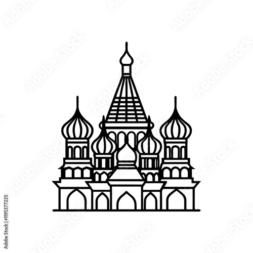 saint basil cathedral icon on transparent background
