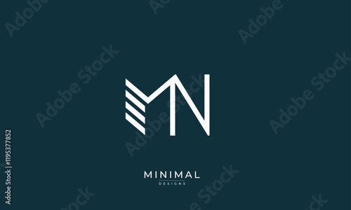 Alphabet letter icon logo MN