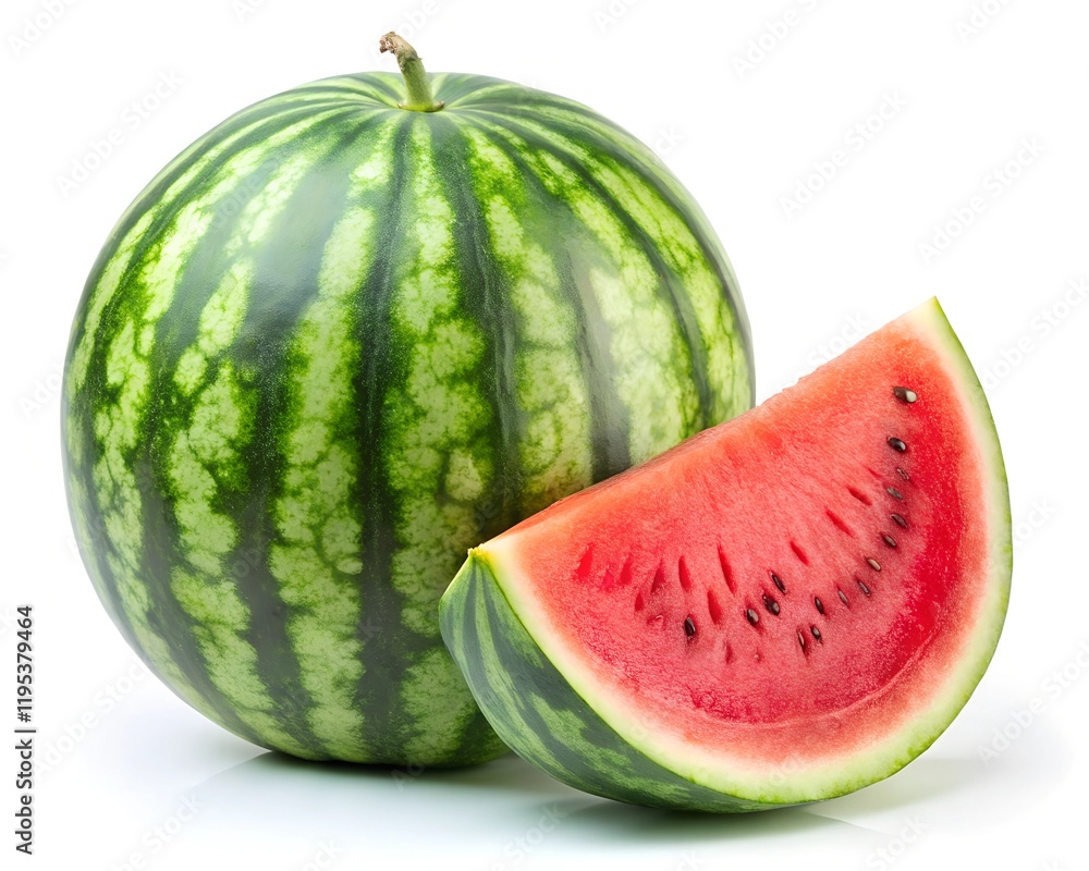 slice of watermelon isolated on a white background slice of watermelon isolated on a white background