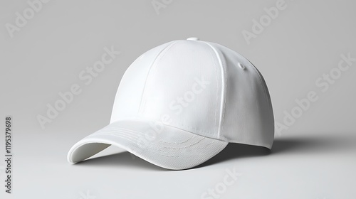 White Baseball Cap Mockup with Subtle Textured Design
