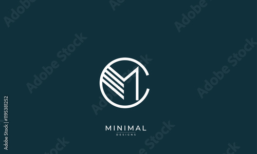 Alphabet letter icon logo CM or MC