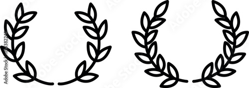 "Laurel Wreath Icon Representing Victory, Honor, and Achievement for Awards, Celebrations, and Symbolic Success"