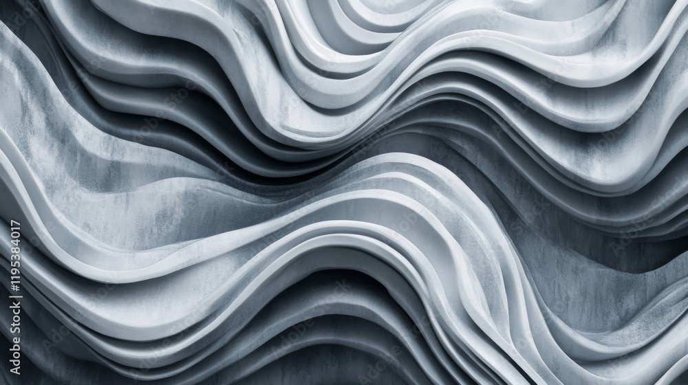 Fototapeta premium Abstract Grey Architectural Waves: Modern Design