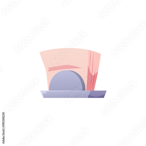 Paper napkins in the holder stand flat vector icon, restaurant or Cafe serving tableware, container with fresh doilies