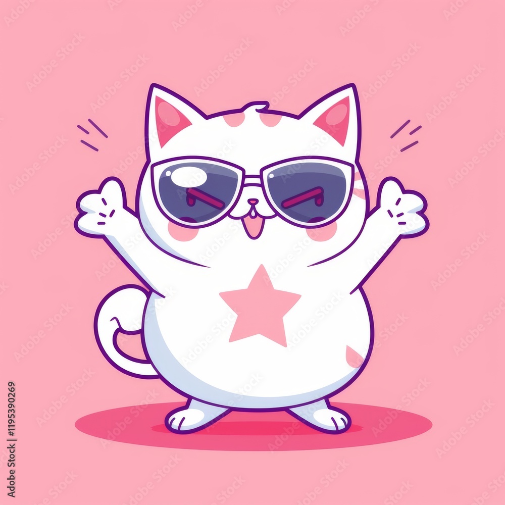 Super star cat illustration Super star cat illustration