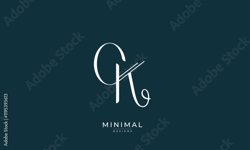 Alphabet letter icon logo CK