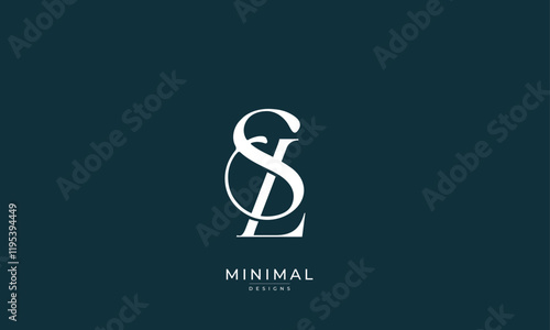 Tableau sur toile Alphabet letter icon logo SL