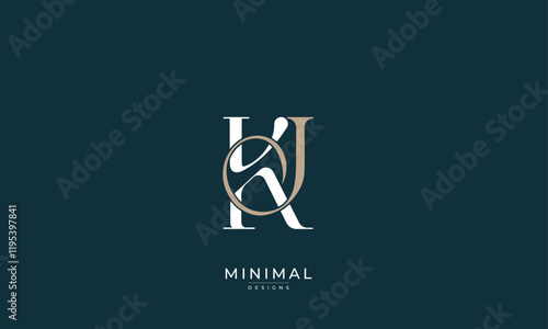 Alphabet letter icon logo KJ. or JK