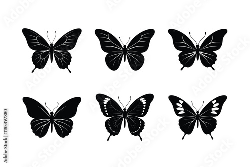 set of butterflies