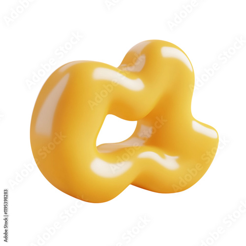 Abstract Yellow Blob: A 3D Render of a Smooth, Organic Form