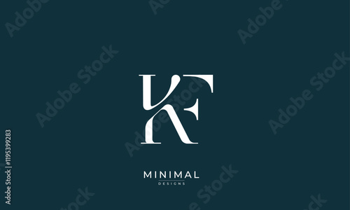 Alphabet letter icon logo KF