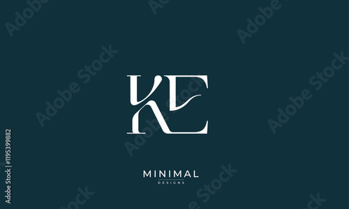 Alphabet letter icon logo KE