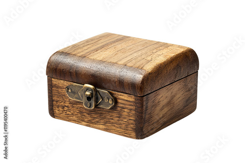 Vintage Wooden Box with Decorative Brass Lock and Smooth Finish