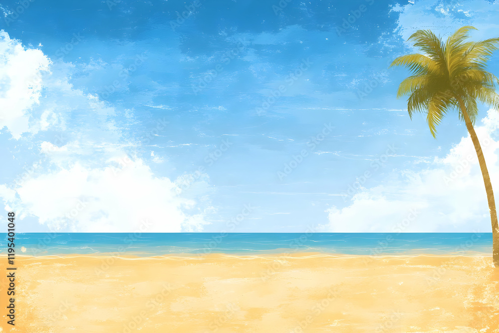 Obraz premium Tropical Beach Illustration
