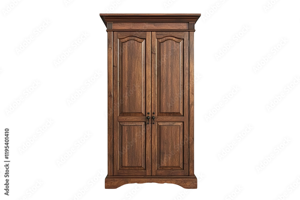 Elegant Wooden Wardrobe with Classic Design and Two Double Doors Elegant Wooden Wardrobe with Classic Design and Two Double Doors