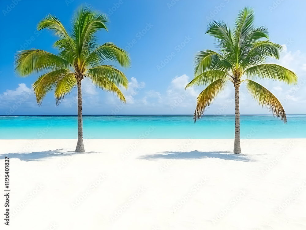 Fototapeta premium Tropical Beach Paradise Illustration