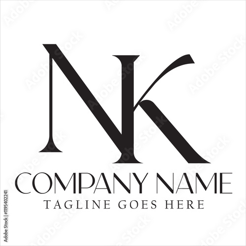 Letter NK or KN vector logo design for luxury, fashion, jewelry, boutique, and startup