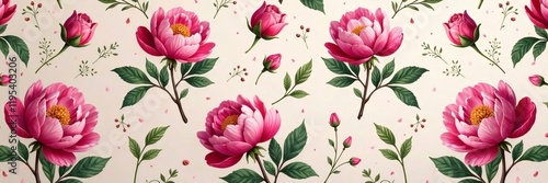 Beautiful floral wallpaper design featuring pink peonies against a soft background.