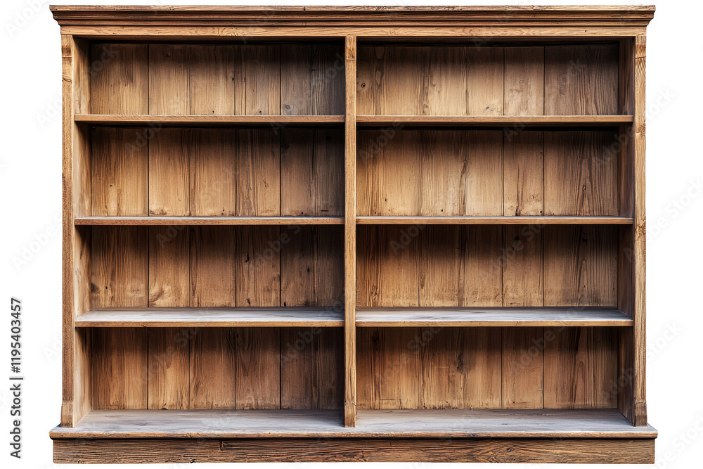 Rustic Wooden Bookshelf with Spacious Shelves for Home or Office Use Rustic Wooden Bookshelf with Spacious Shelves for Home or Office Use