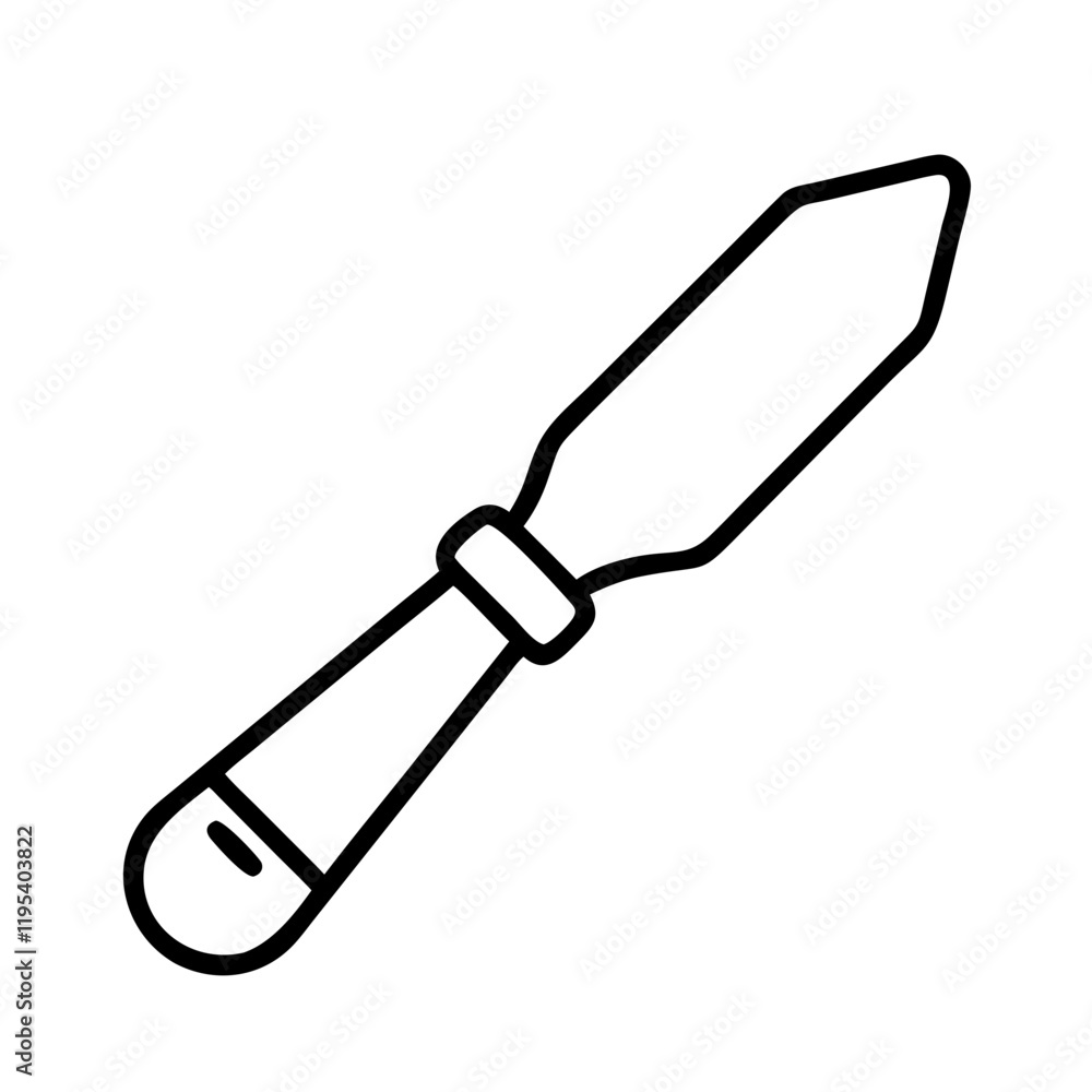 palette knife icon, palette knife line art - simple line art of palette knife, perfect for palette knife logos and icons and themed design palette knife icon, palette knife line art - simple line art of palette knife, perfect for palette knife logos and icons and themed design