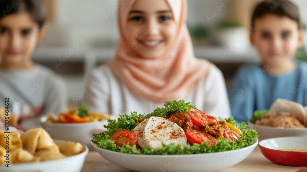 Muslim Family Sharing Delicious Meal Together Muslim Family Sharing Delicious Meal Together