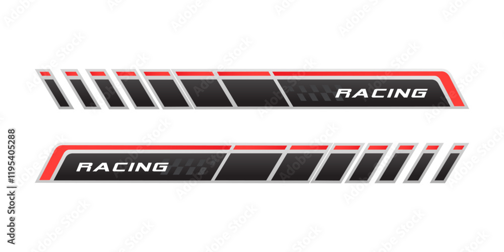 Fototapeta premium set car side stripes left right. Racing vehicle graphics vinyls vector